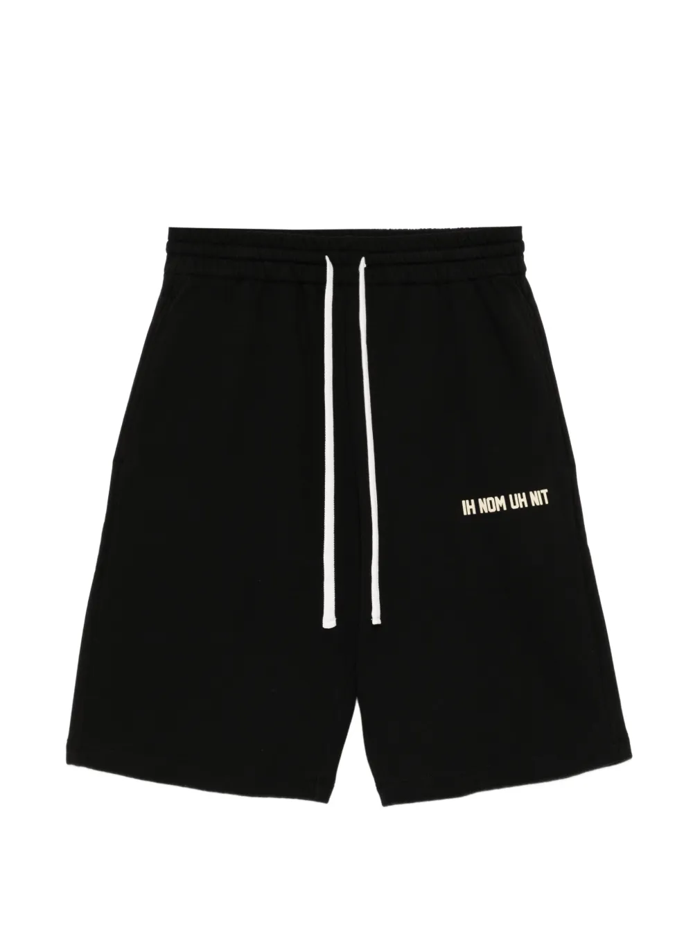 Ih Nom Uh Nit logo-print knee-length shorts - Nero