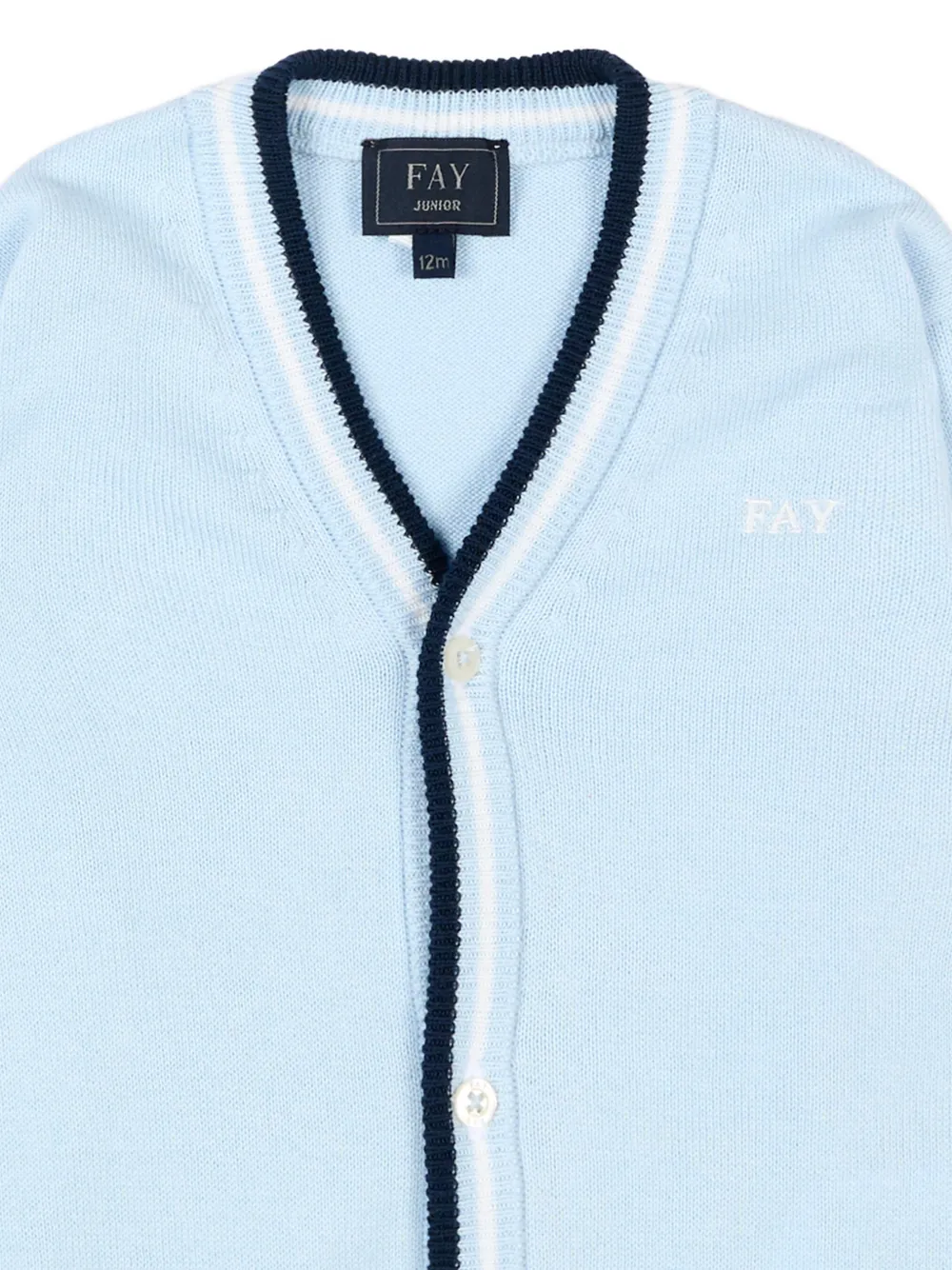  Fay Kids V-neck Cardigan - Blue 