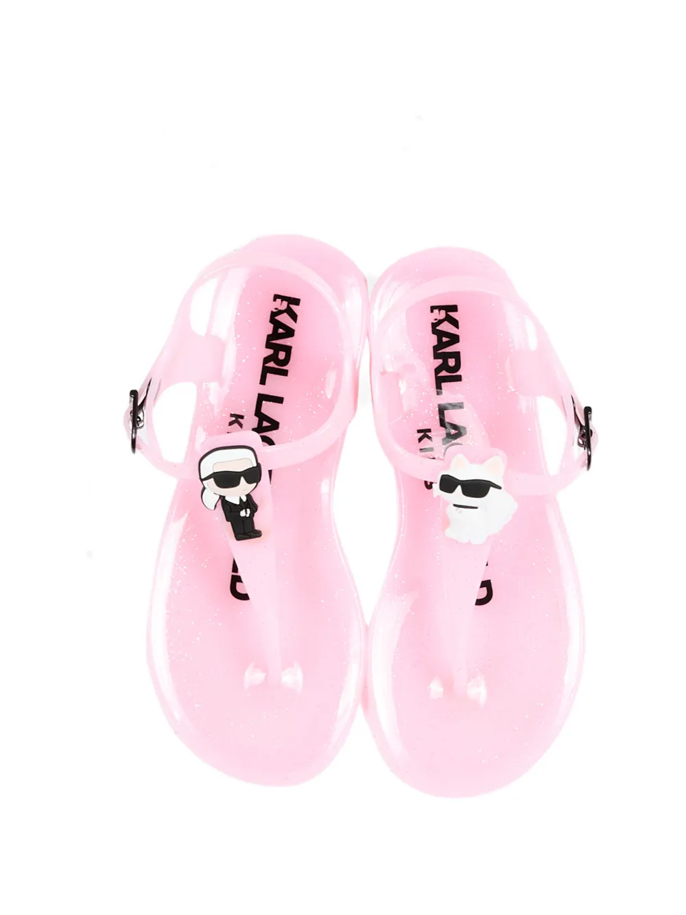Karl Lagerfeld Kids Sandalen met T-bandje en gespsluiting Roze