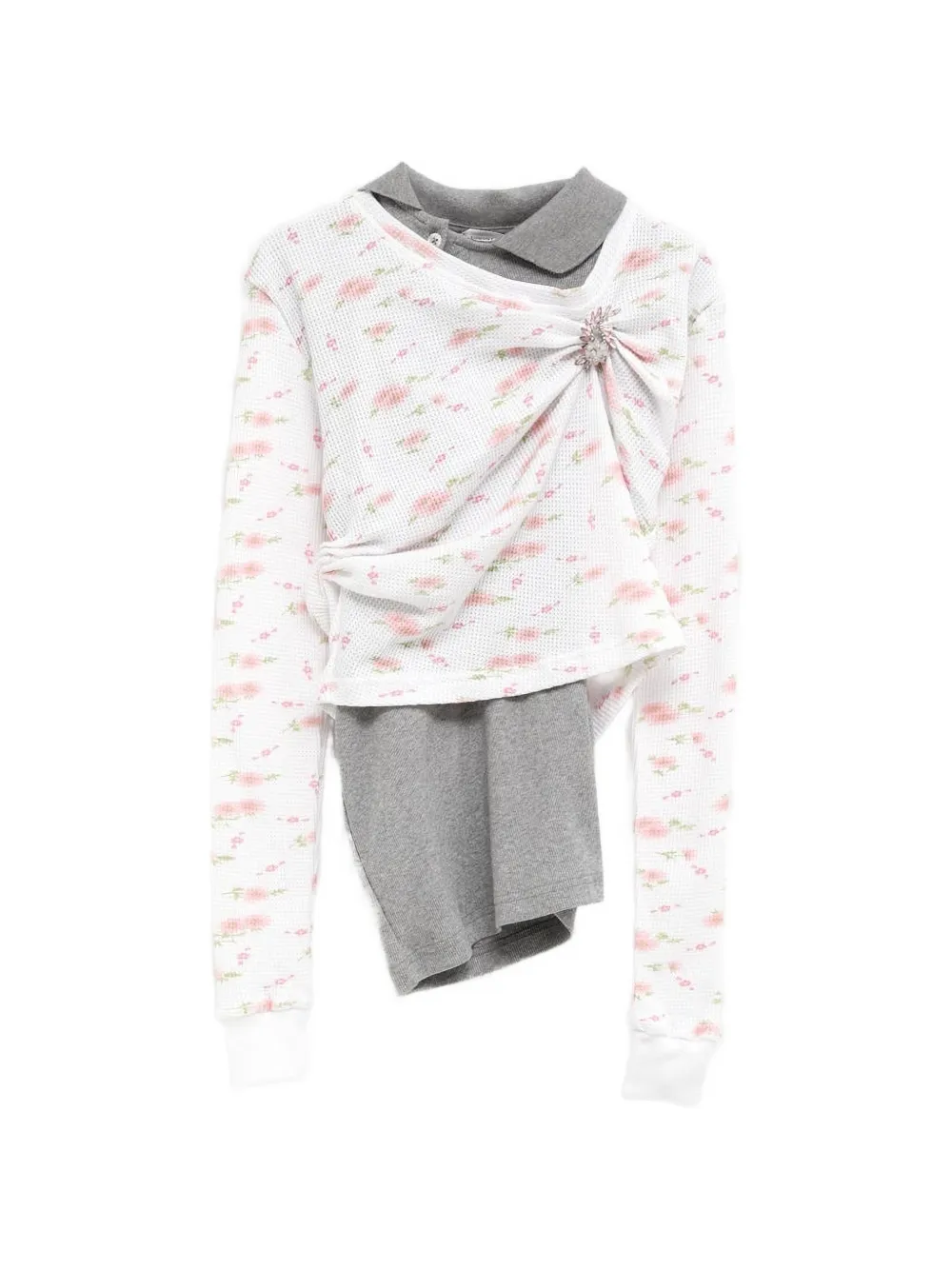 August Barron floral-print sweater - Bianco