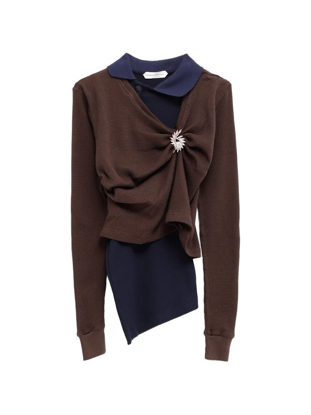 August Barron layered-effect sweater - Braun