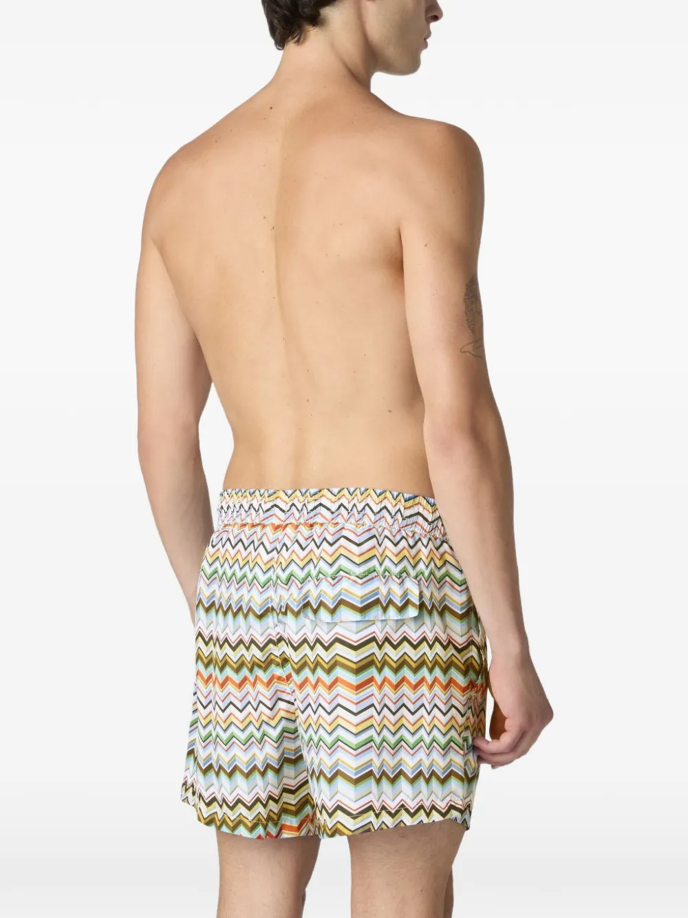 Missoni Zigzag zwembroek met trekkoord Wit