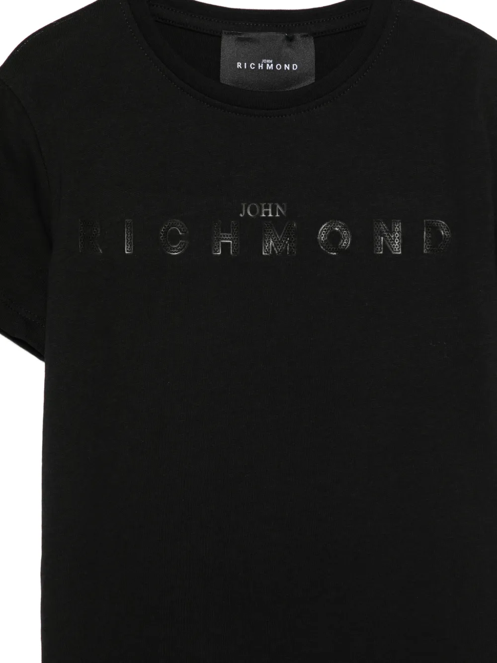 John Richmond Junior T-shirt met rubberen logo Zwart