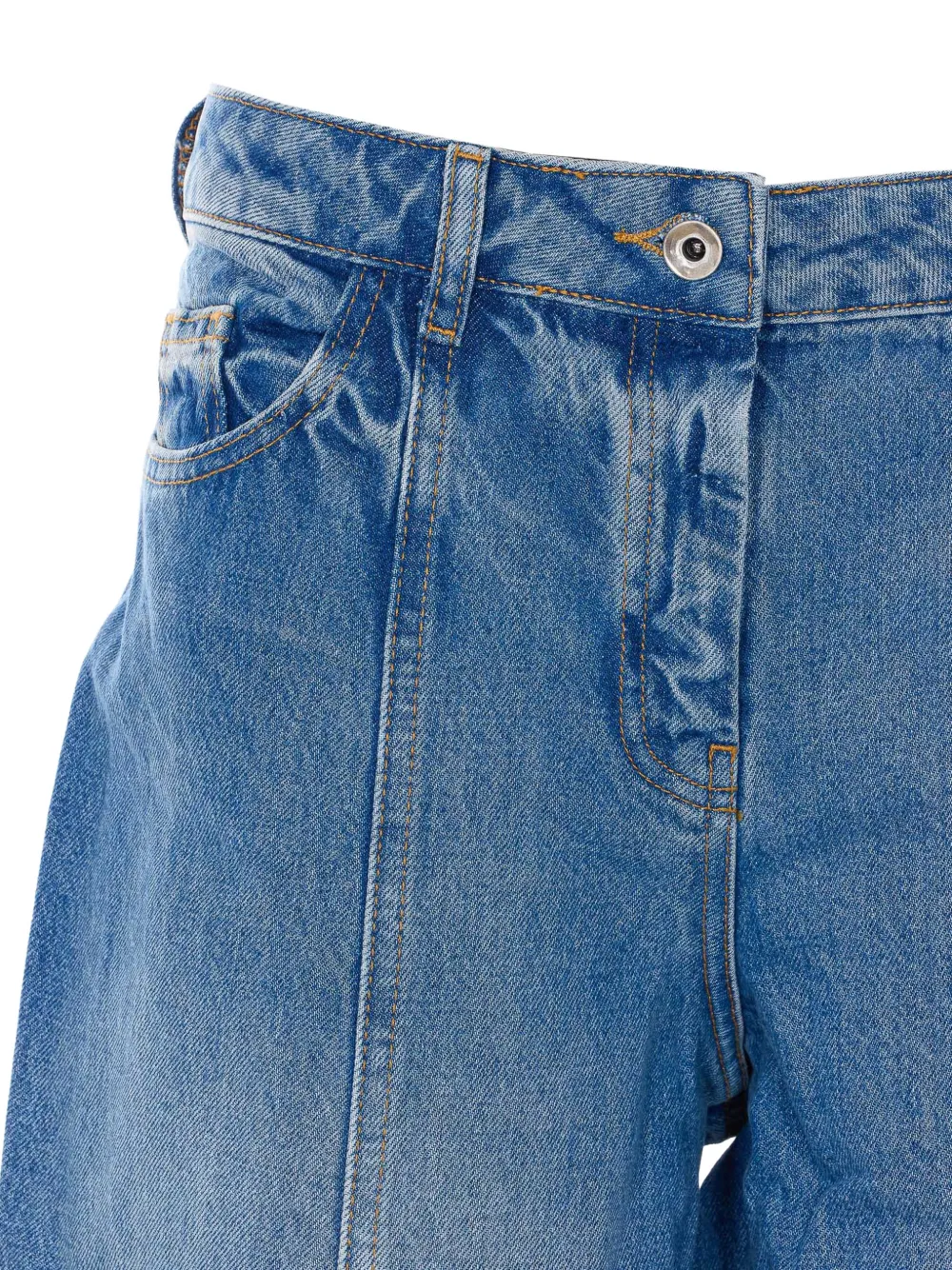 Seam-Detail Wide-Leg Jeans