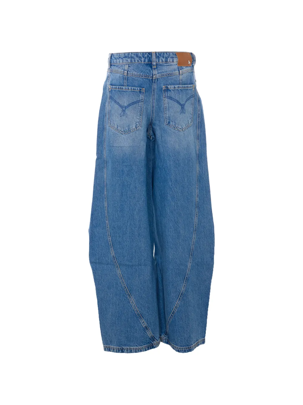 Patrizia Pepe Jeans met wijde pijpen en naad detail Blauw