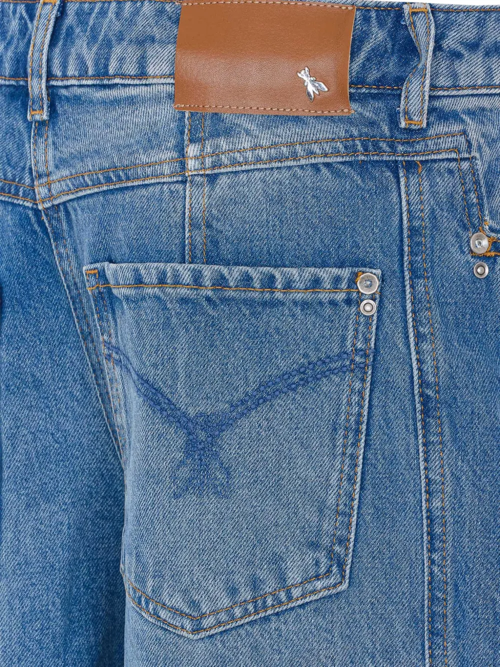 Seam-Detail Wide-Leg Jeans