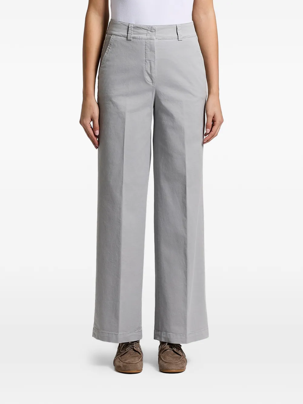 Peserico stonewash gabardine trousers - Grigio
