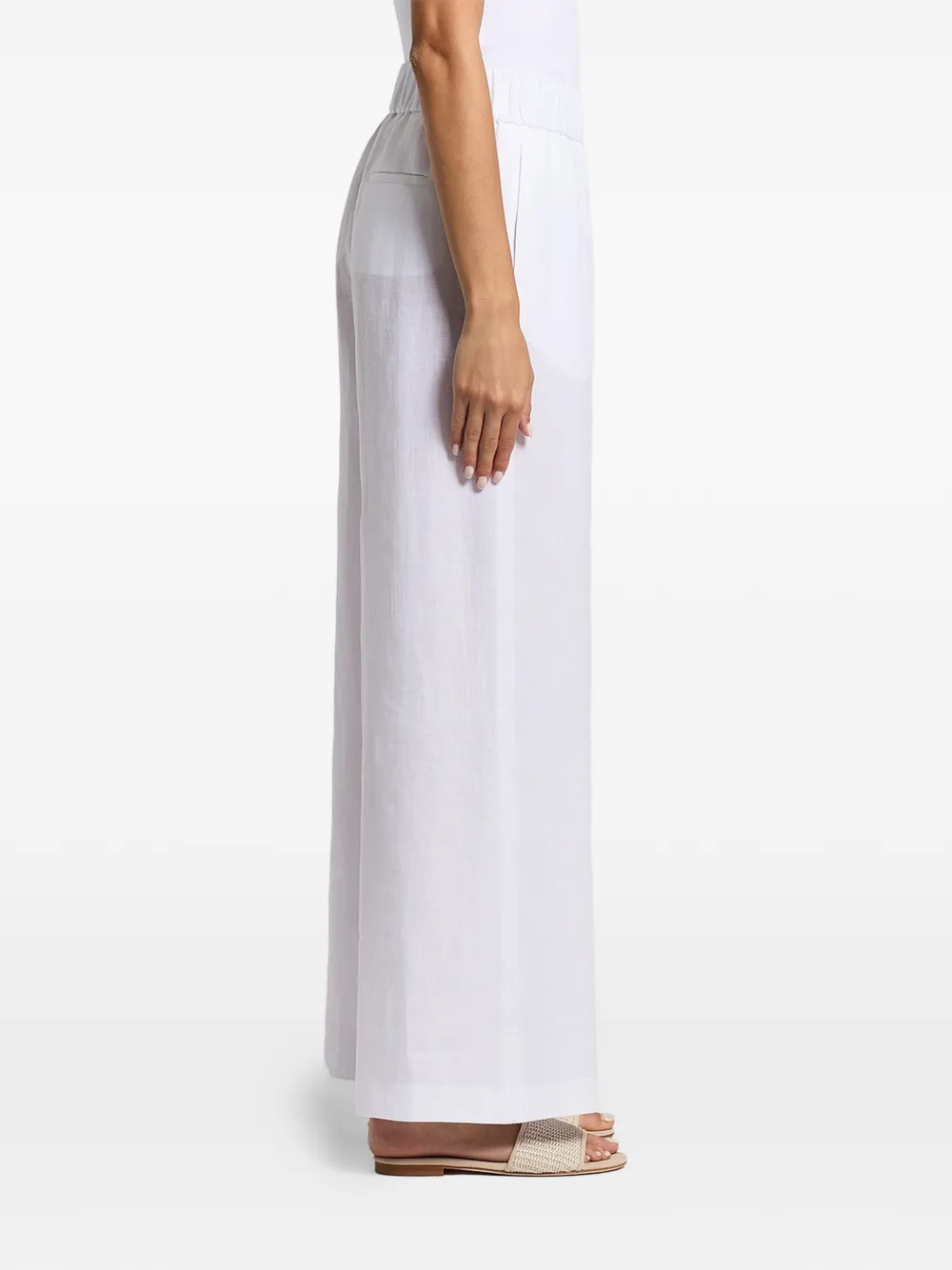  Peserico Elasticated Palazzo Pants - White 