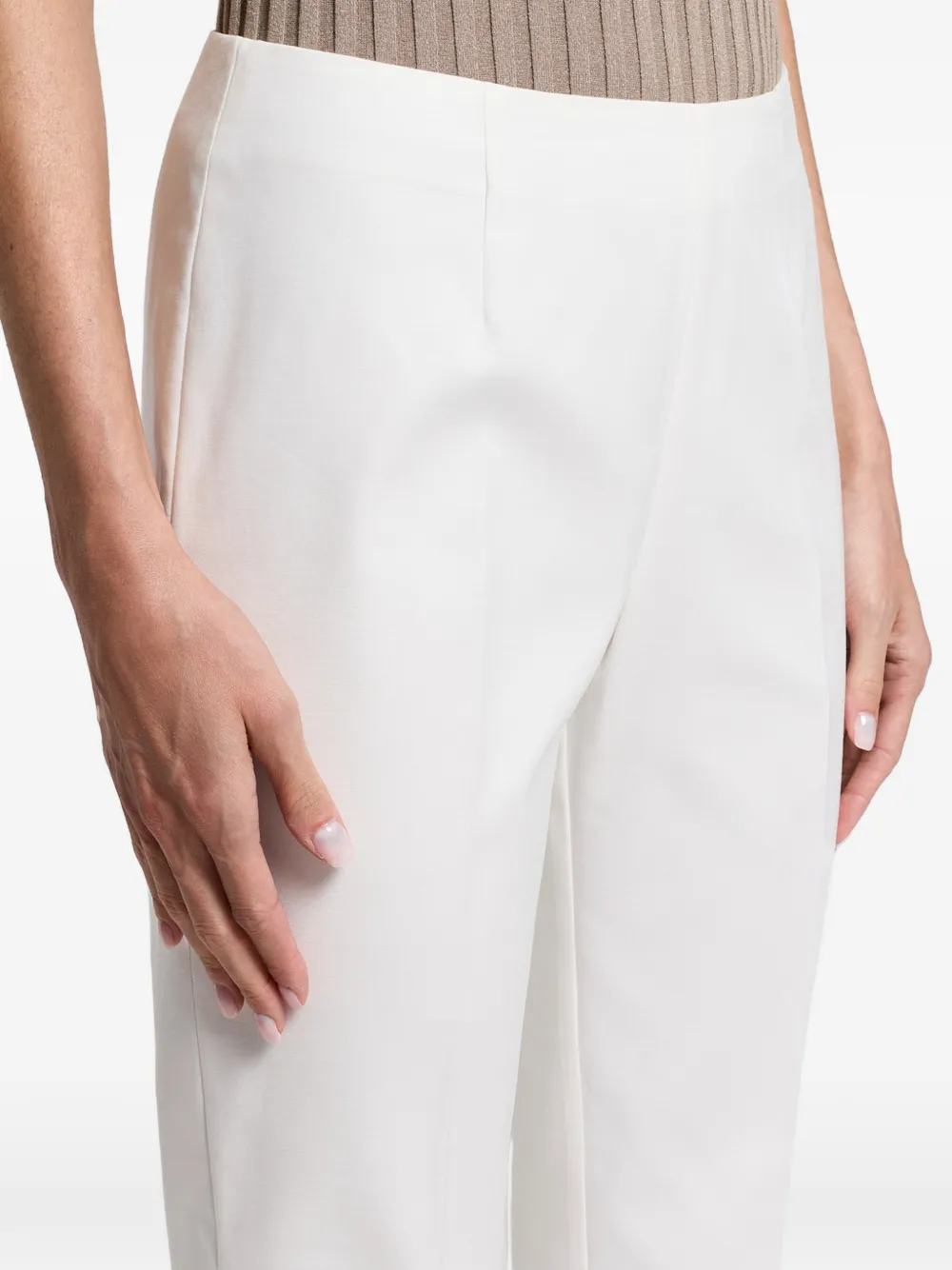 Peserico Geplooide broek met zijsplit Wit