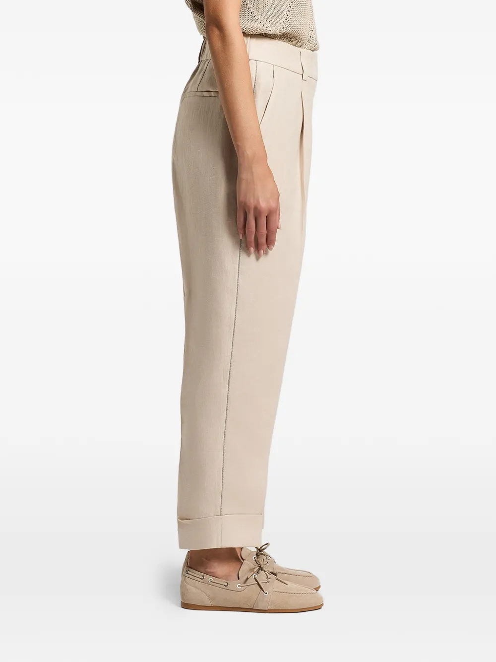Peserico Linnen gabardine broek Beige