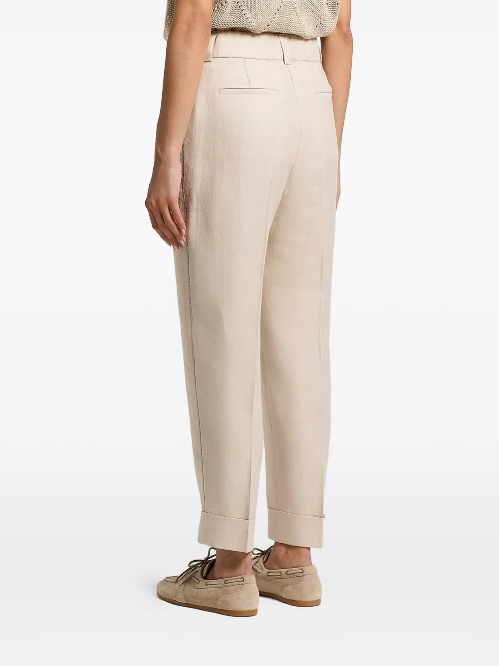 Peserico Linnen gabardine broek Beige