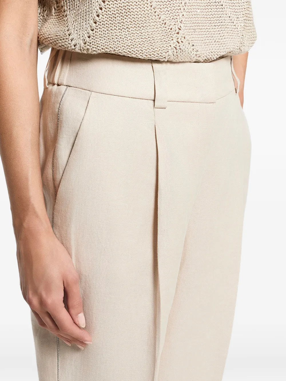 Peserico Linnen gabardine broek Beige