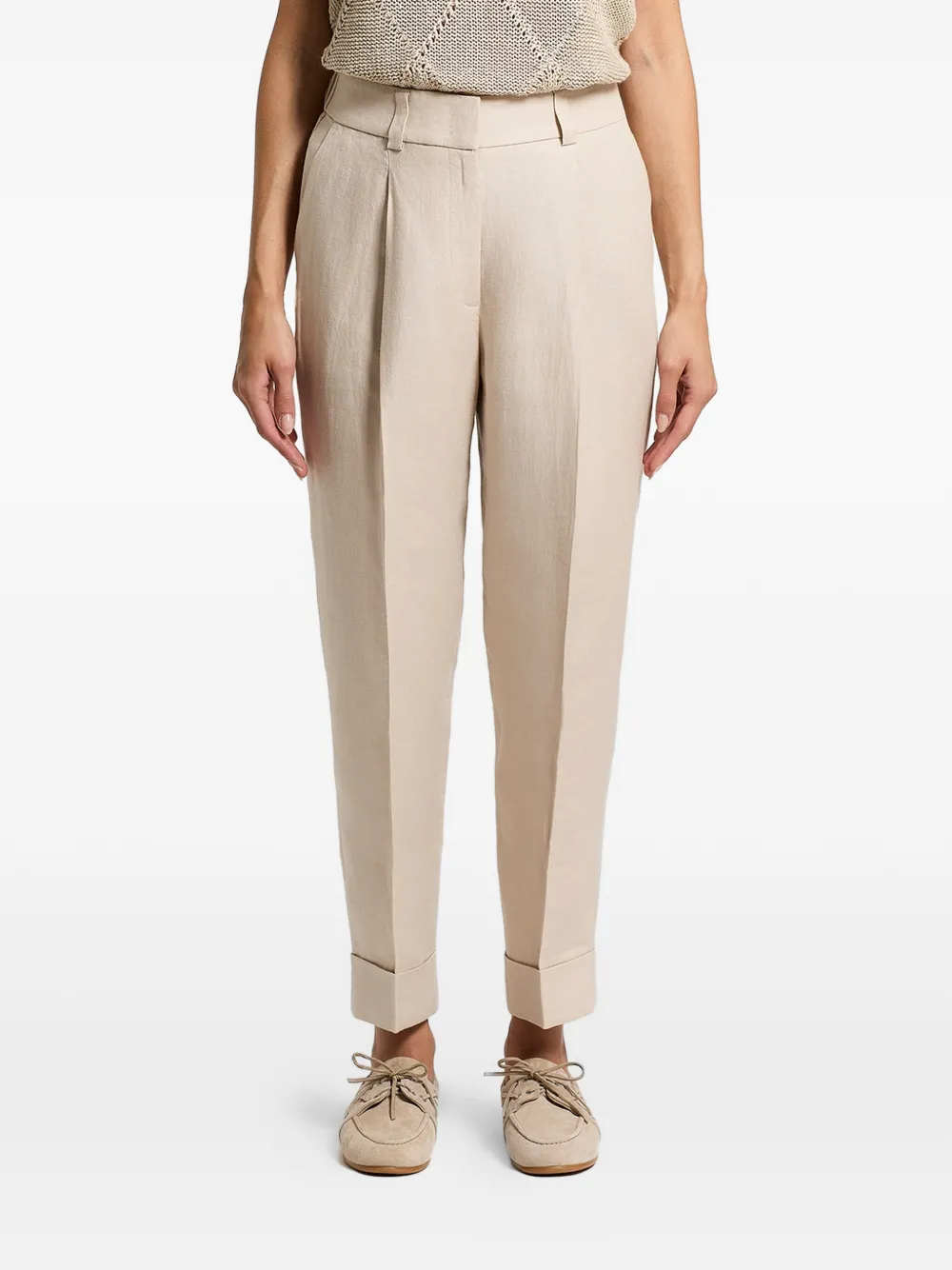 Peserico linen gabardine trousers - Toni neutri