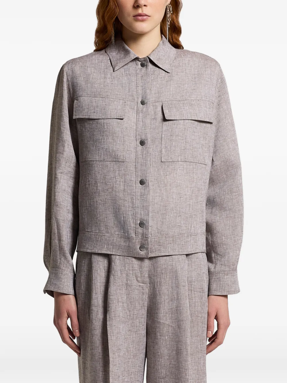 Peserico flap-pocket jacket - Toni neutri