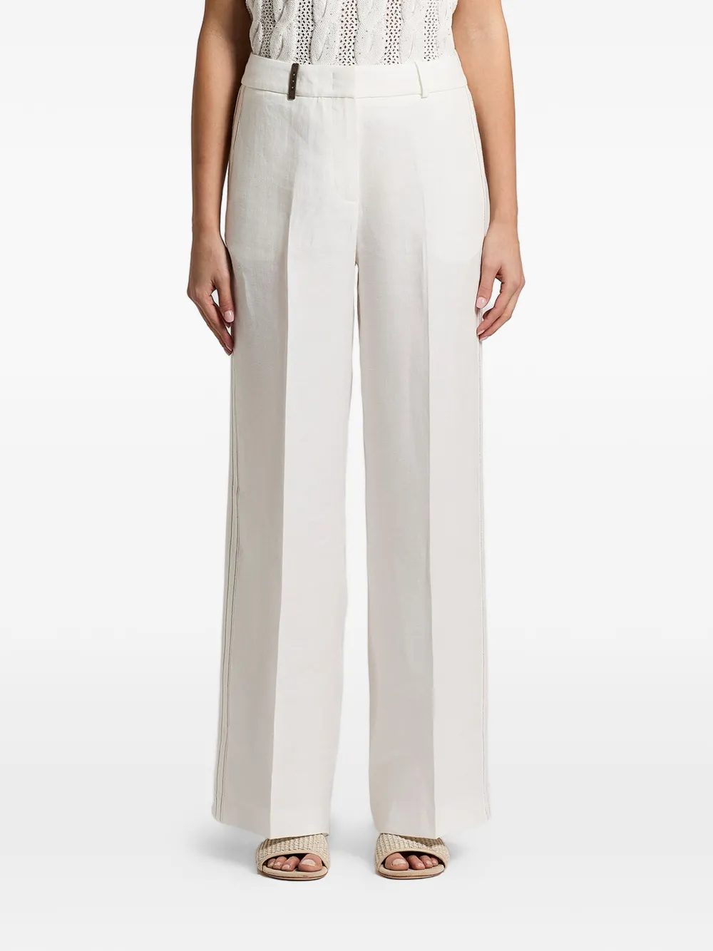 Peserico linen gabardine trousers - Bianco