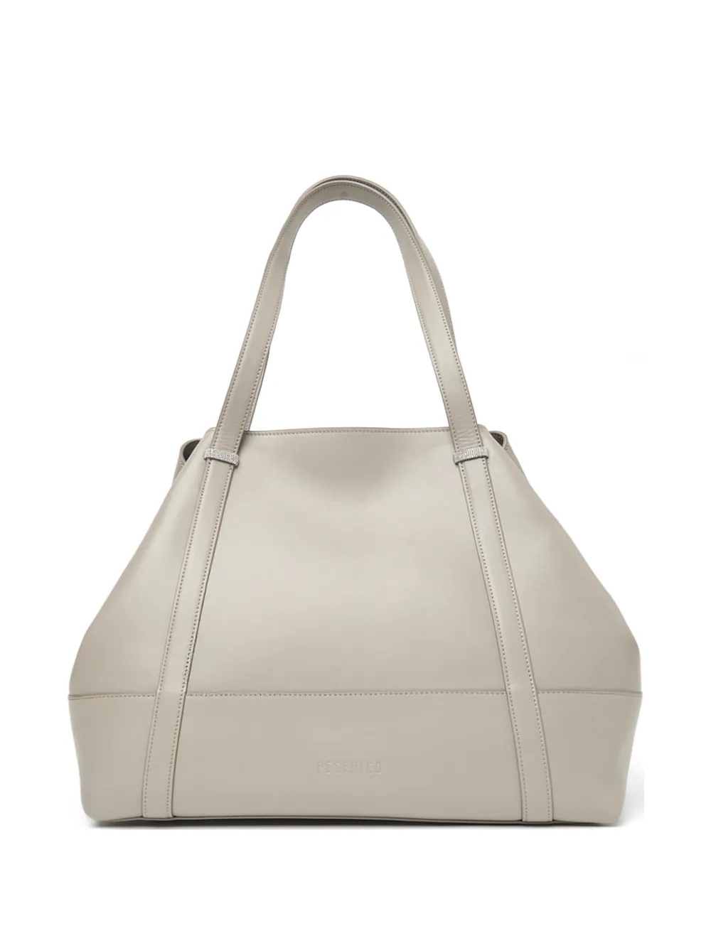 Peserico maxi Itinera monili-embellished leather shoulder bag - Nude