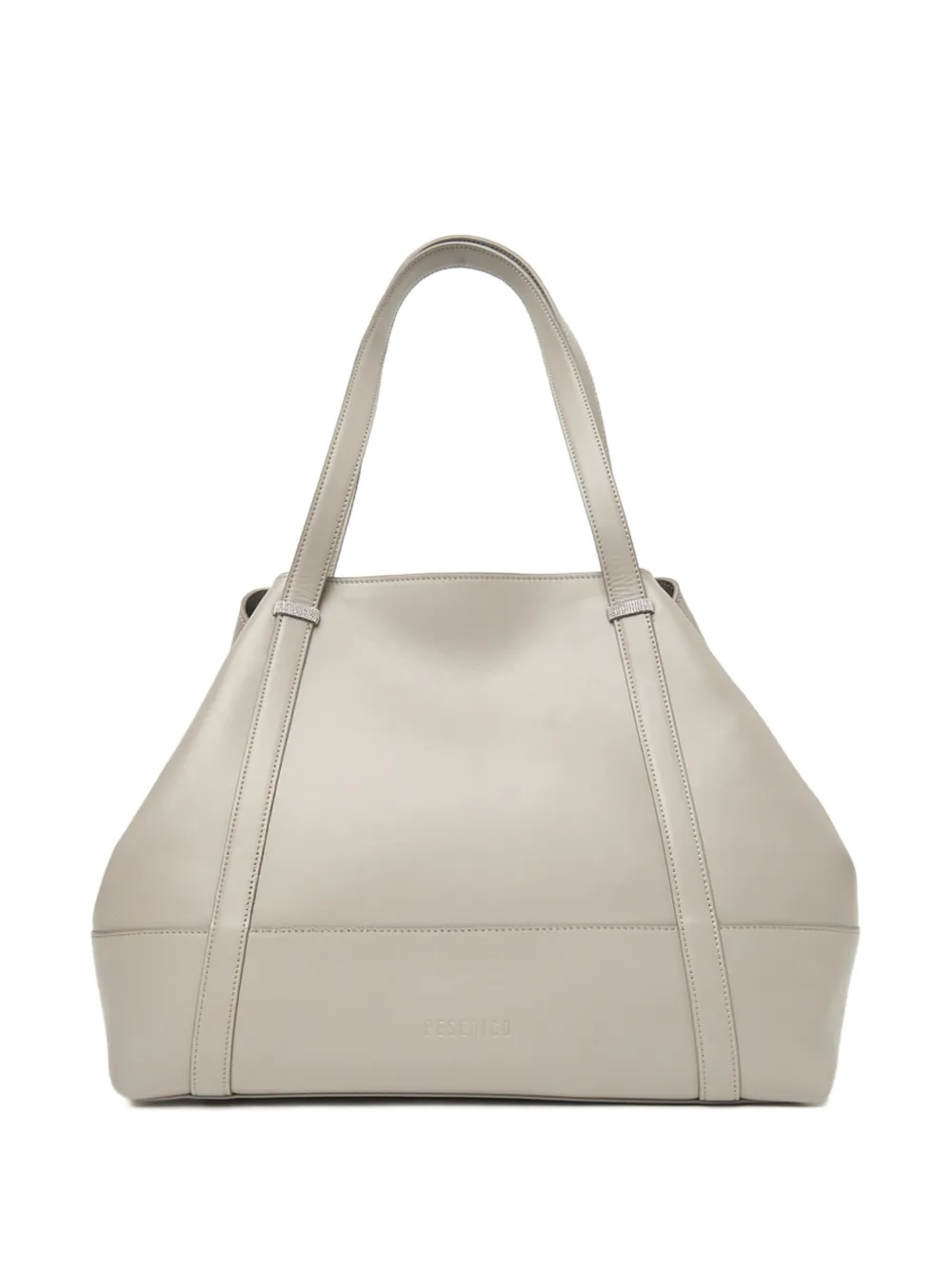 Peserico maxi Itinera monili-embellished leather shoulder bag - Toni neutri