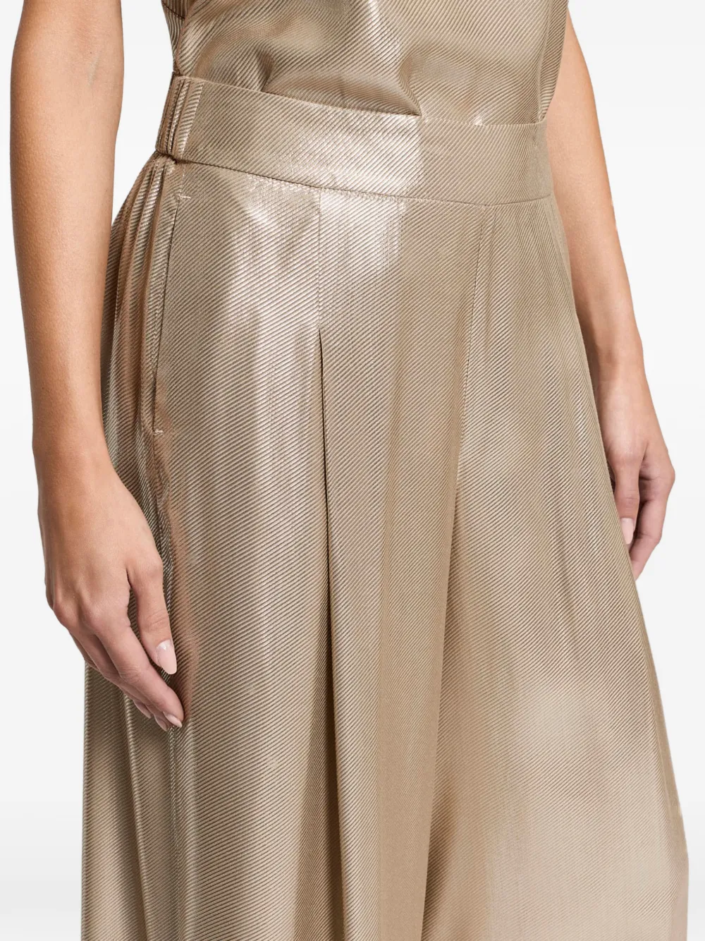 Peserico Lamé twill broek Beige