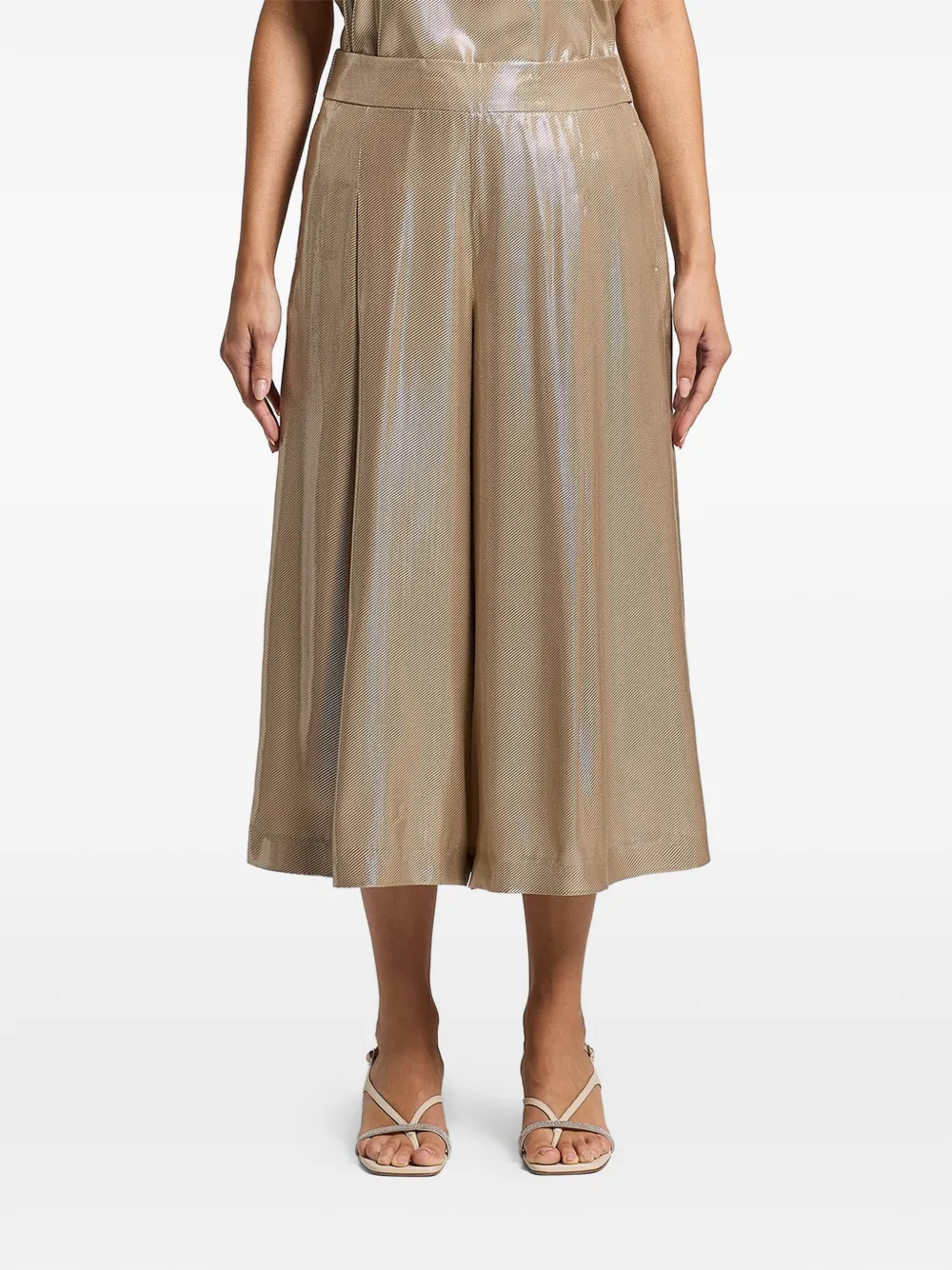 Peserico Lamé twill broek Beige