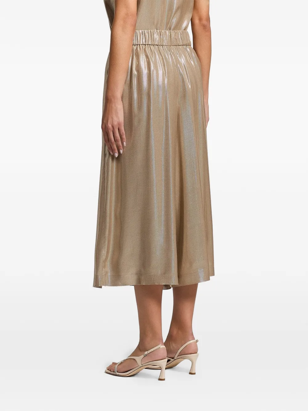 Peserico Lamé twill broek Beige