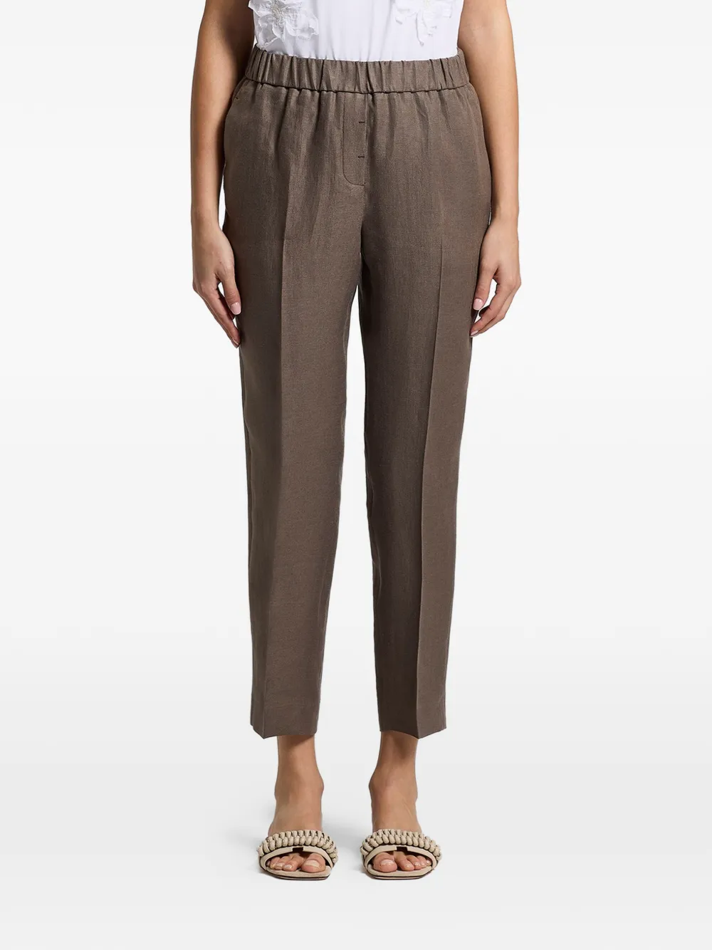 Peserico elasticated-waist trousers - Marrone