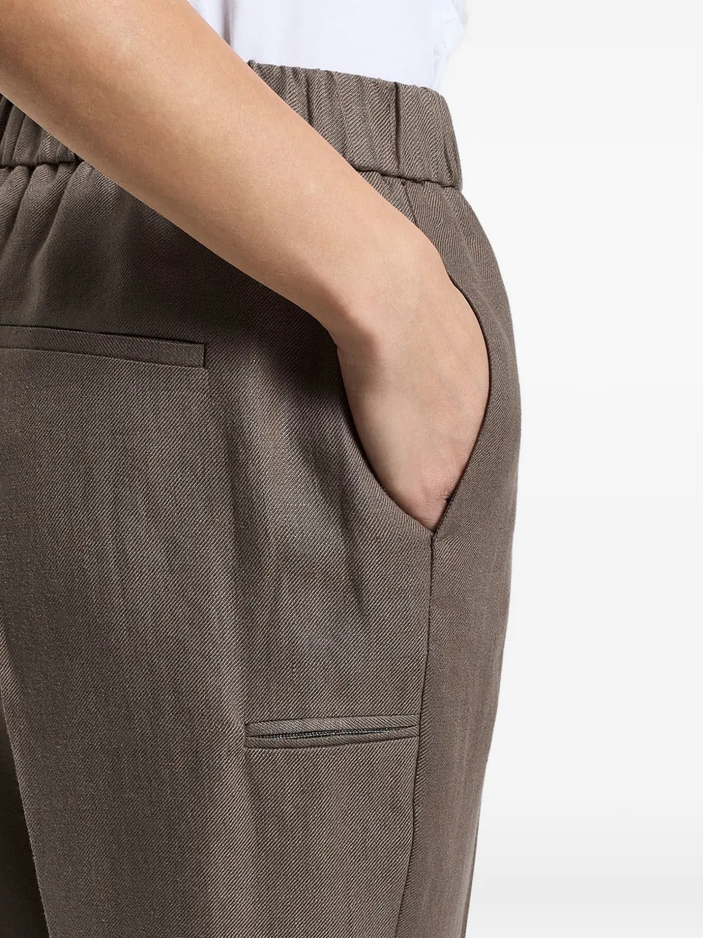  Peserico Elasticated-waist Trousers - Brown 