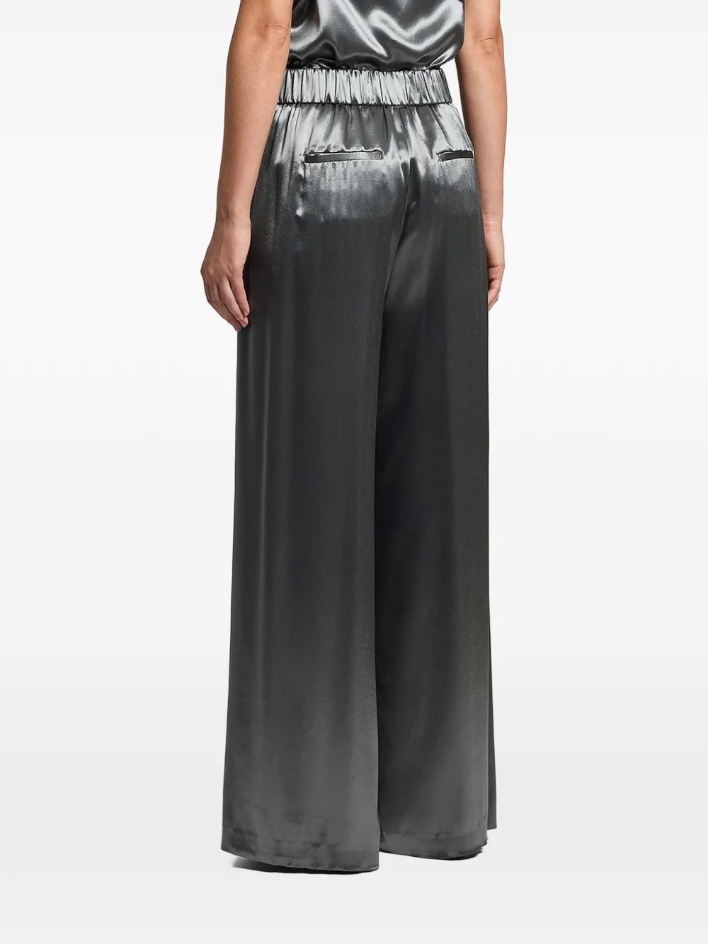  Peserico Fluid Satin Trousers - Green 