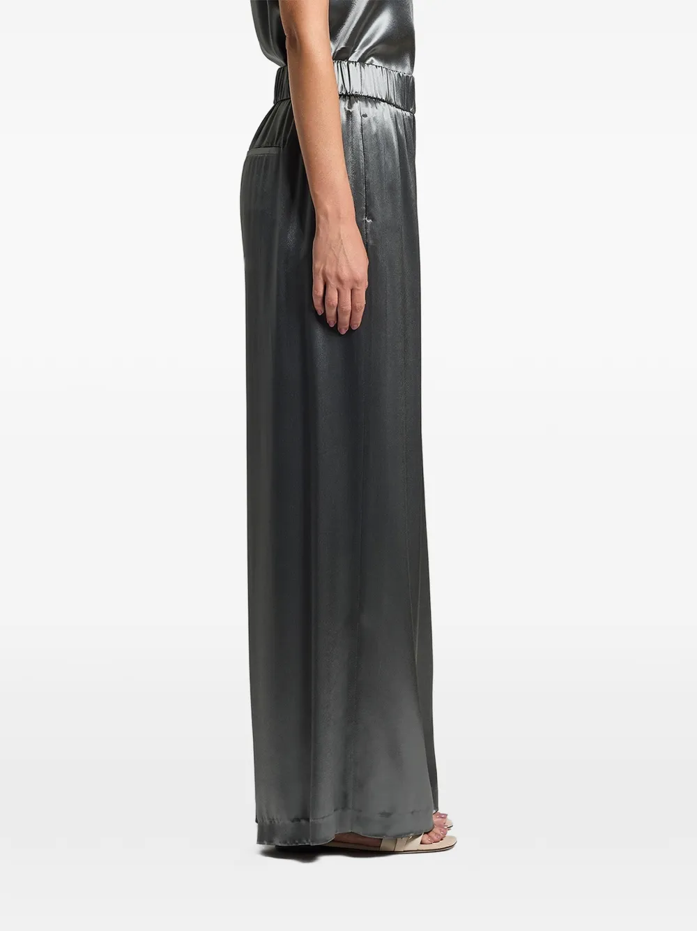 Peserico Fluid Satin Trousers - Green 