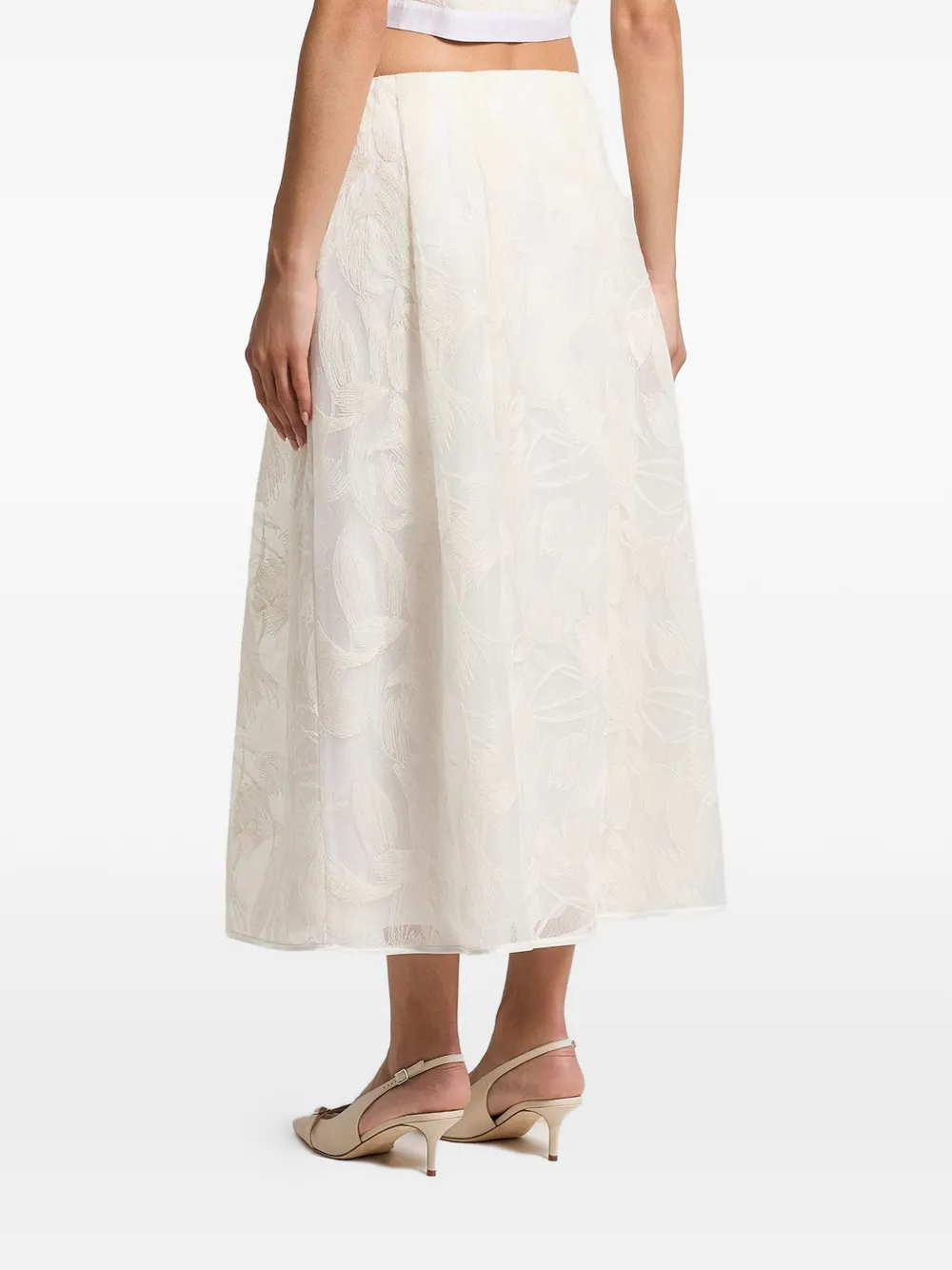 Peserico Rok met bloemenprint Beige