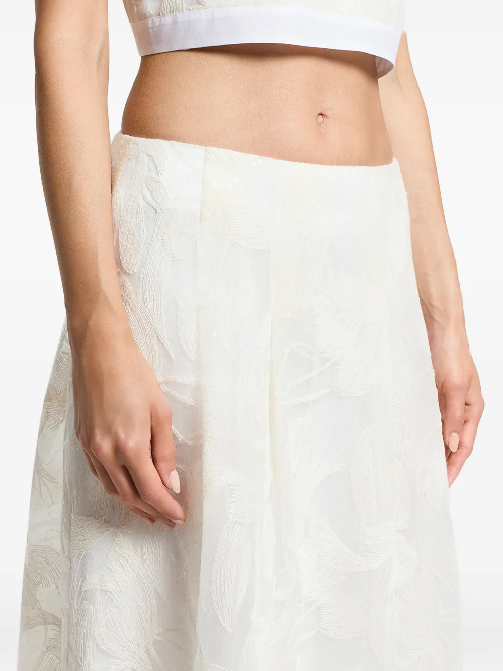 Peserico Rok met bloemenprint Beige