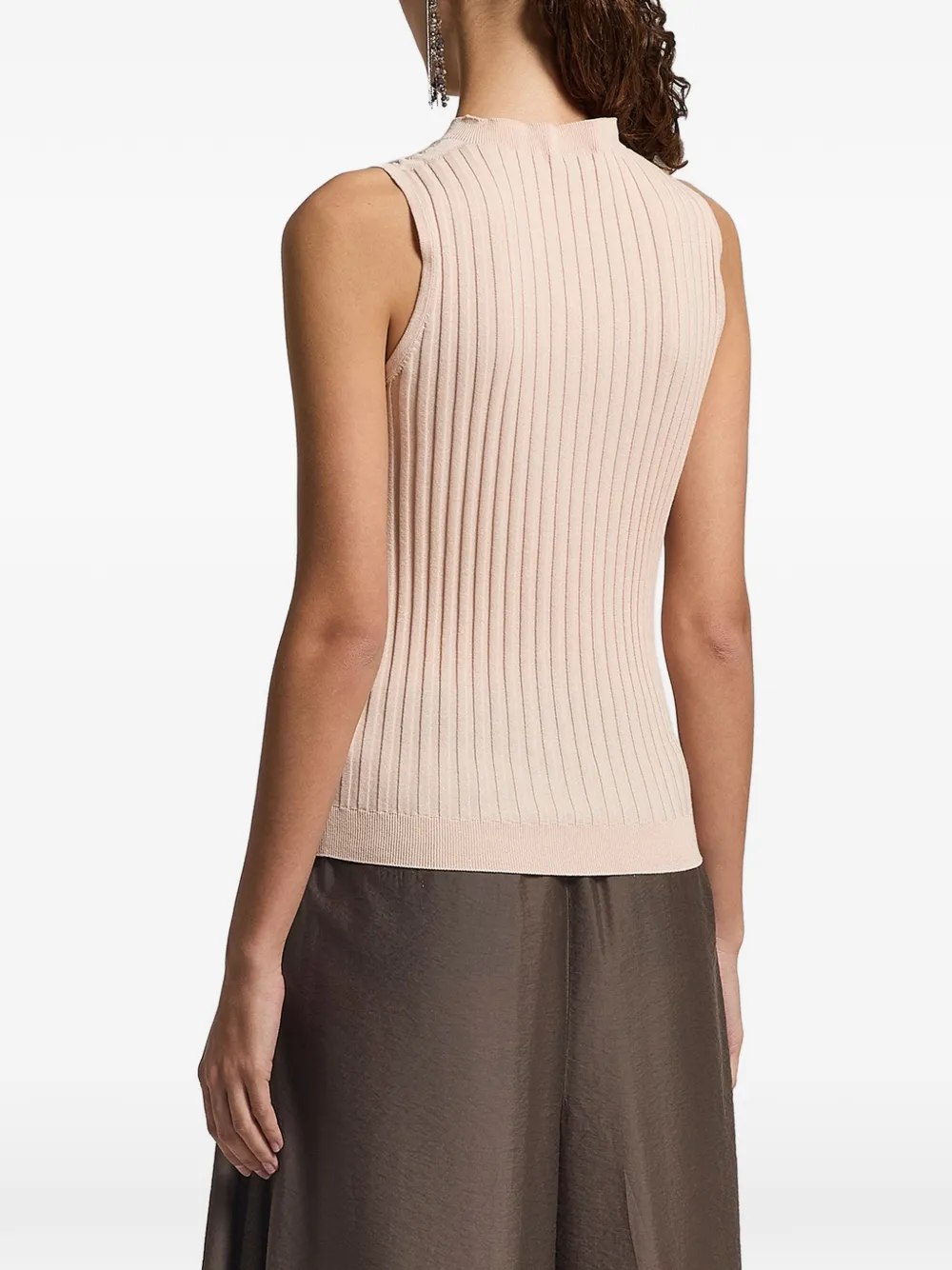  Peserico Ribbed Sleeveless Top - Neutrals 