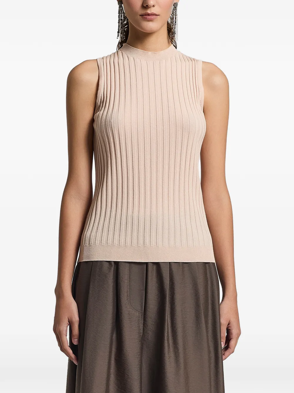 Peserico ribbed sleeveless top - Toni neutri