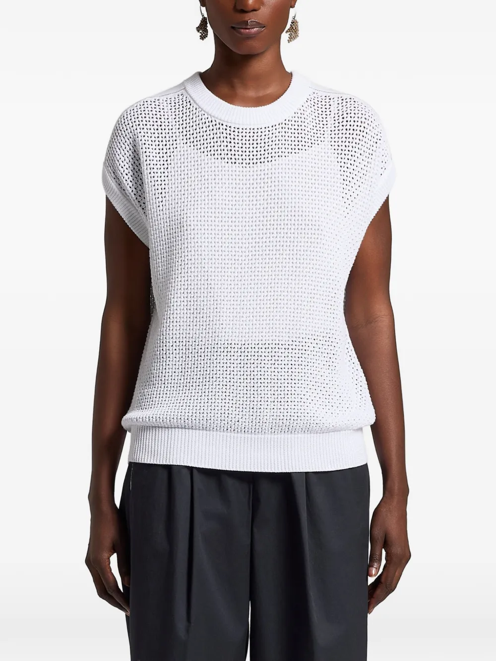 Peserico knitted sleeveless knitwear - Bianco