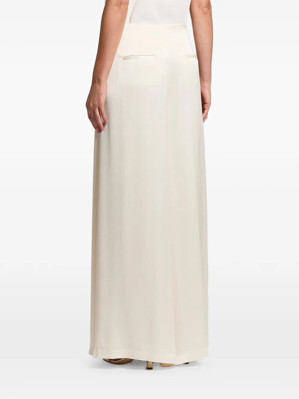  Peserico Satin Crepon Trousers - White 