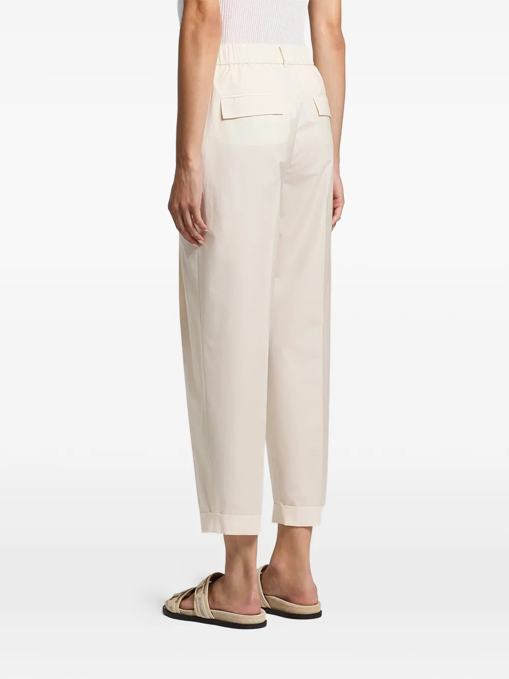 Peserico Geplooide broek met omgeslagen pijpen Beige