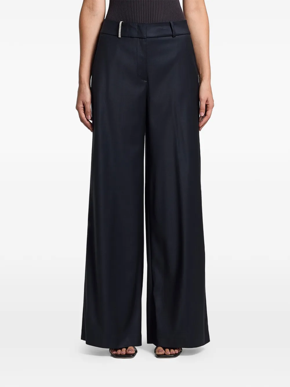Peserico embellished twill trousers - Blu