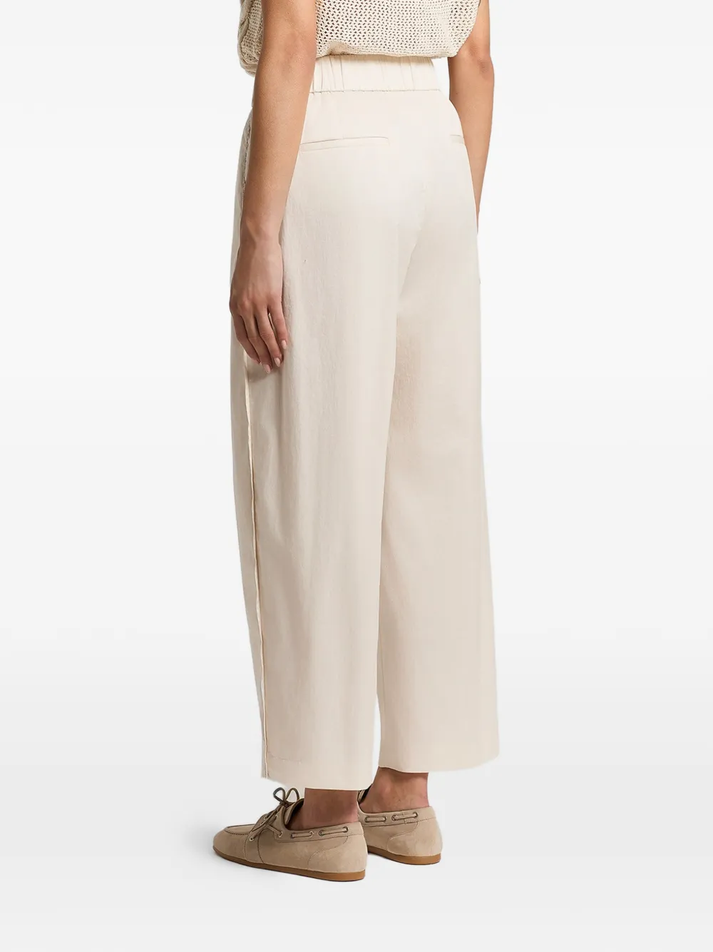 Peserico Broek met elastische taille Beige