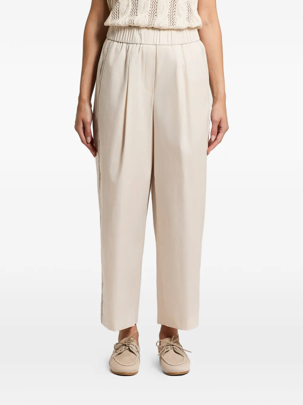 Peserico elasticated-waist trousers - Toni neutri