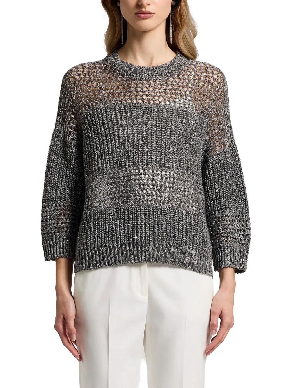 Peserico open knit jumper - Grigio