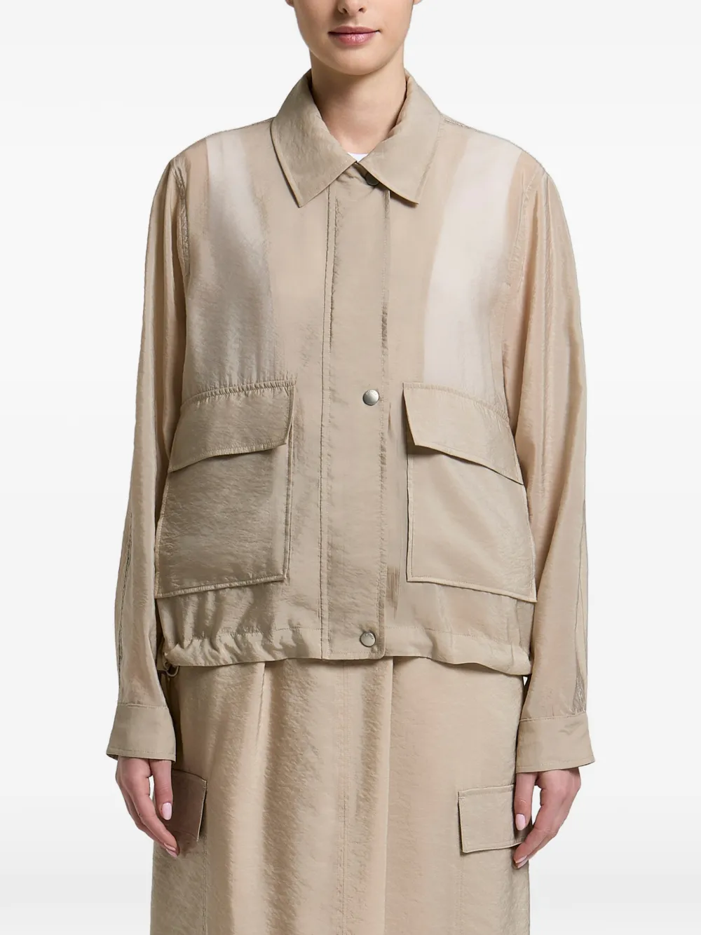 Peserico sheer-panelled pocket-detail jacket - Toni neutri