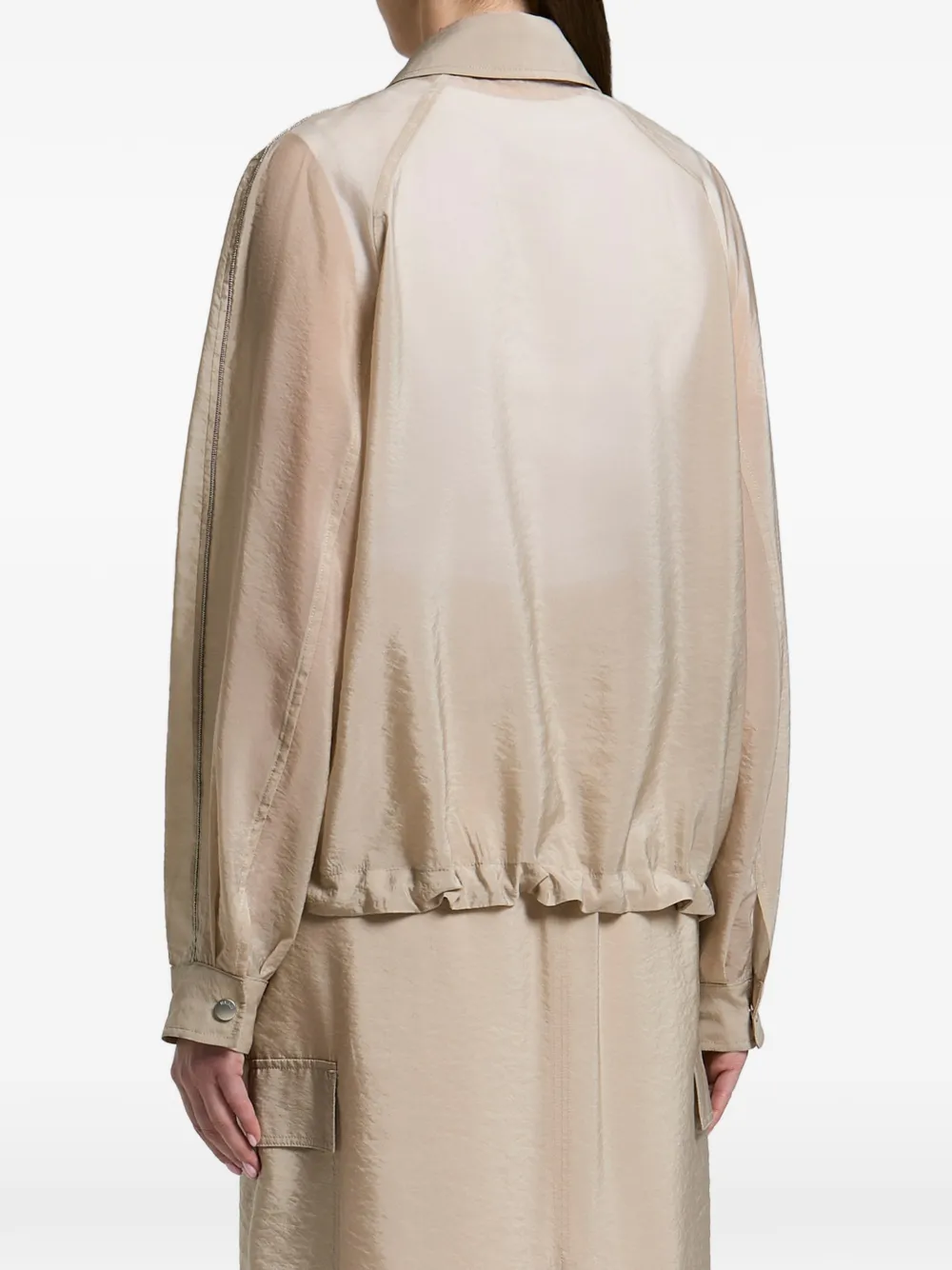 Peserico Jack met doorzichtig vlak en zakdetail Beige