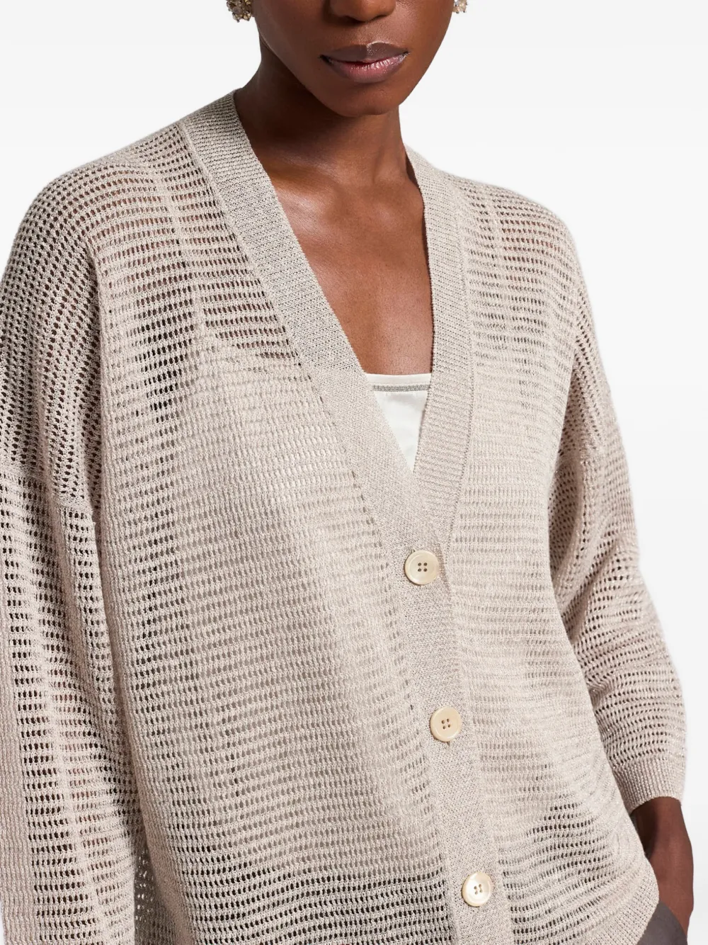  Peserico Buttoned Knitted Cardigan - Neutrals 