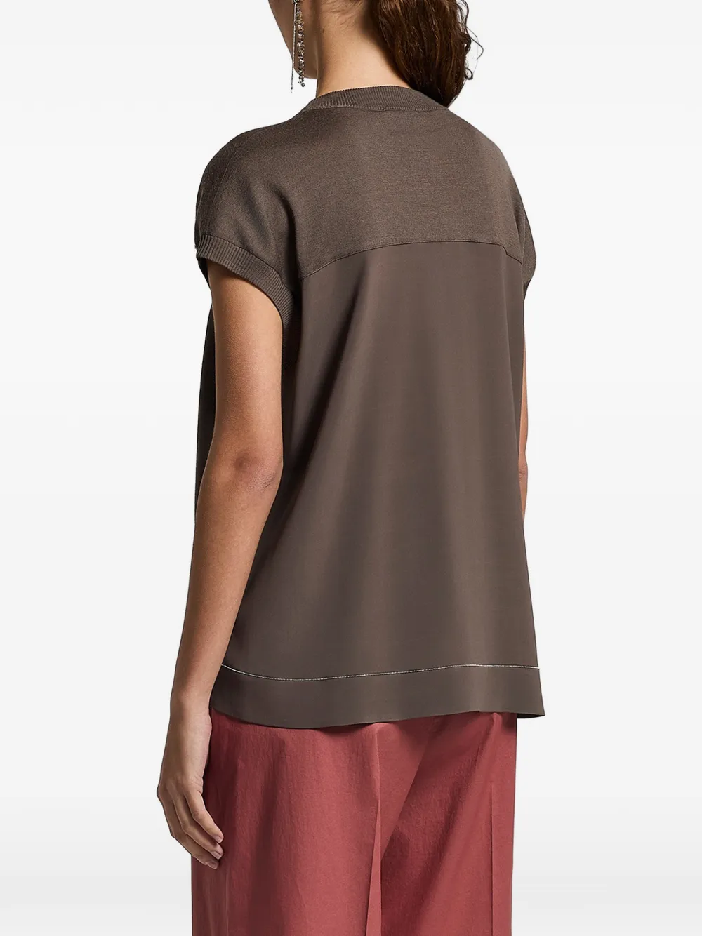  Peserico Panelled Top - Brown 