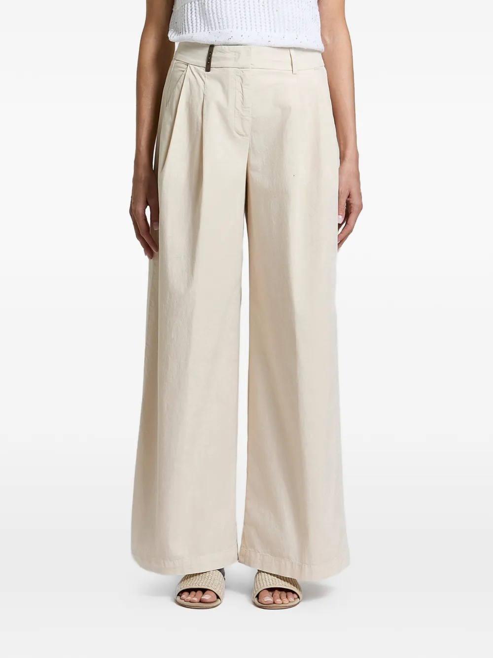 Peserico pleated wide-leg trousers - Toni neutri