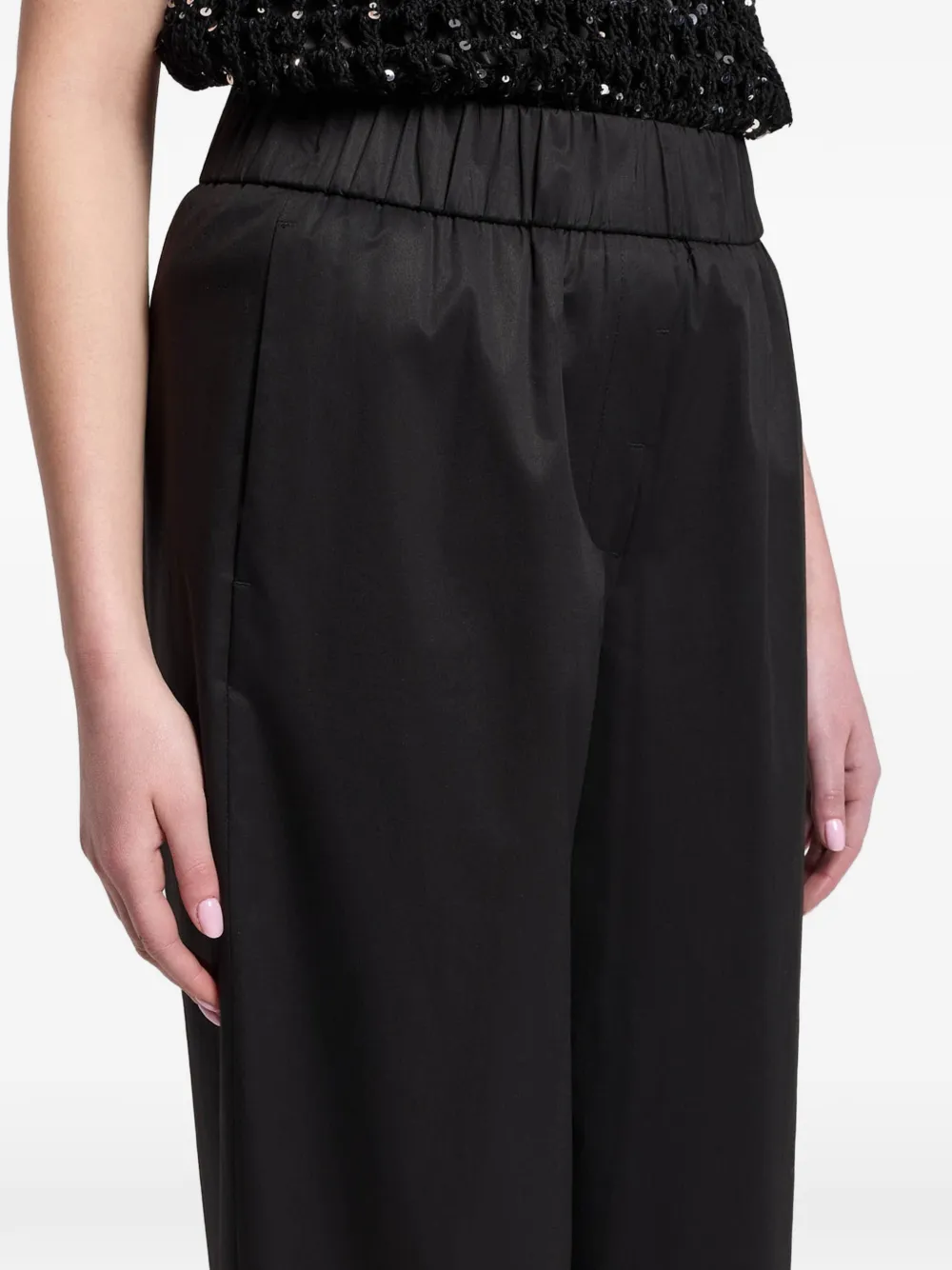 Peserico Broek met elastische tailleband Zwart