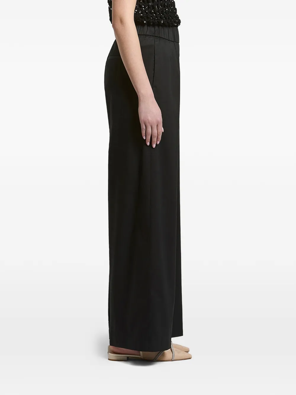 Peserico Broek met elastische tailleband Zwart