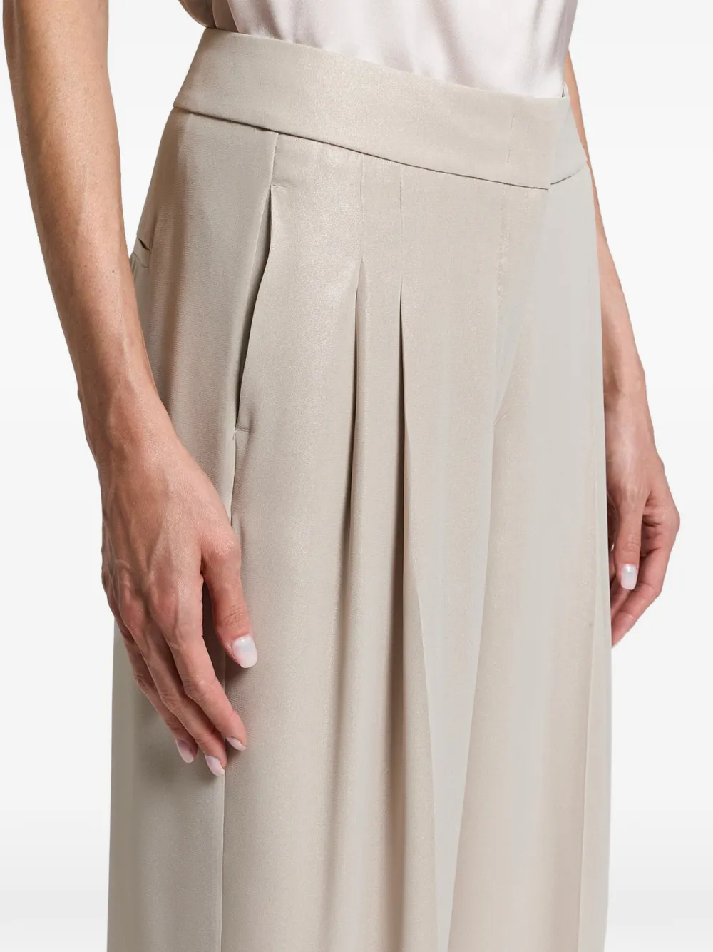 Peserico Plooibroek met wijde pijpen Beige