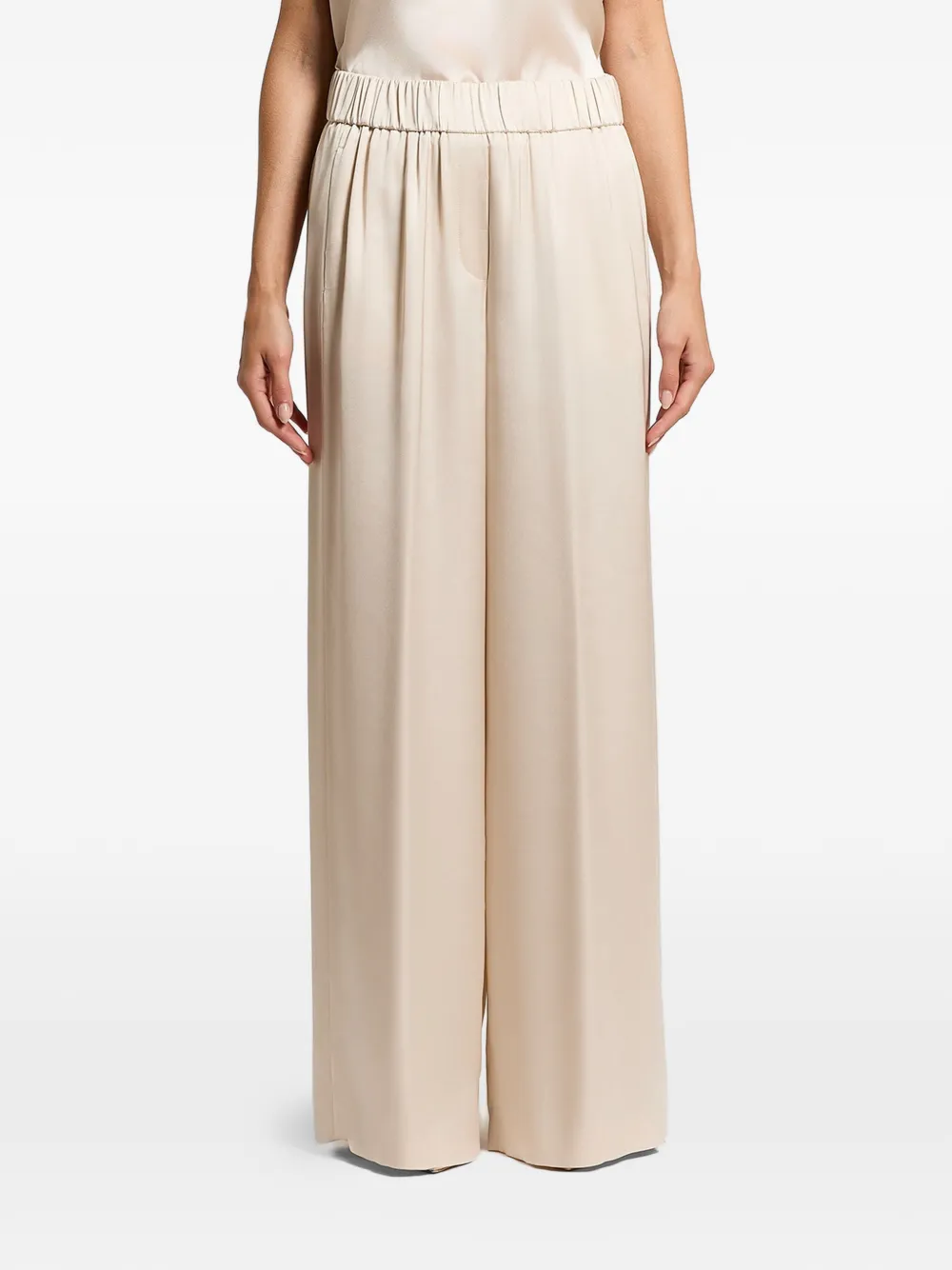 Peserico elasticated-waist satin trousers - Toni neutri