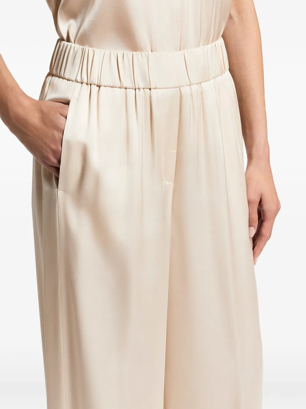 Peserico Broek met elastische taille Beige