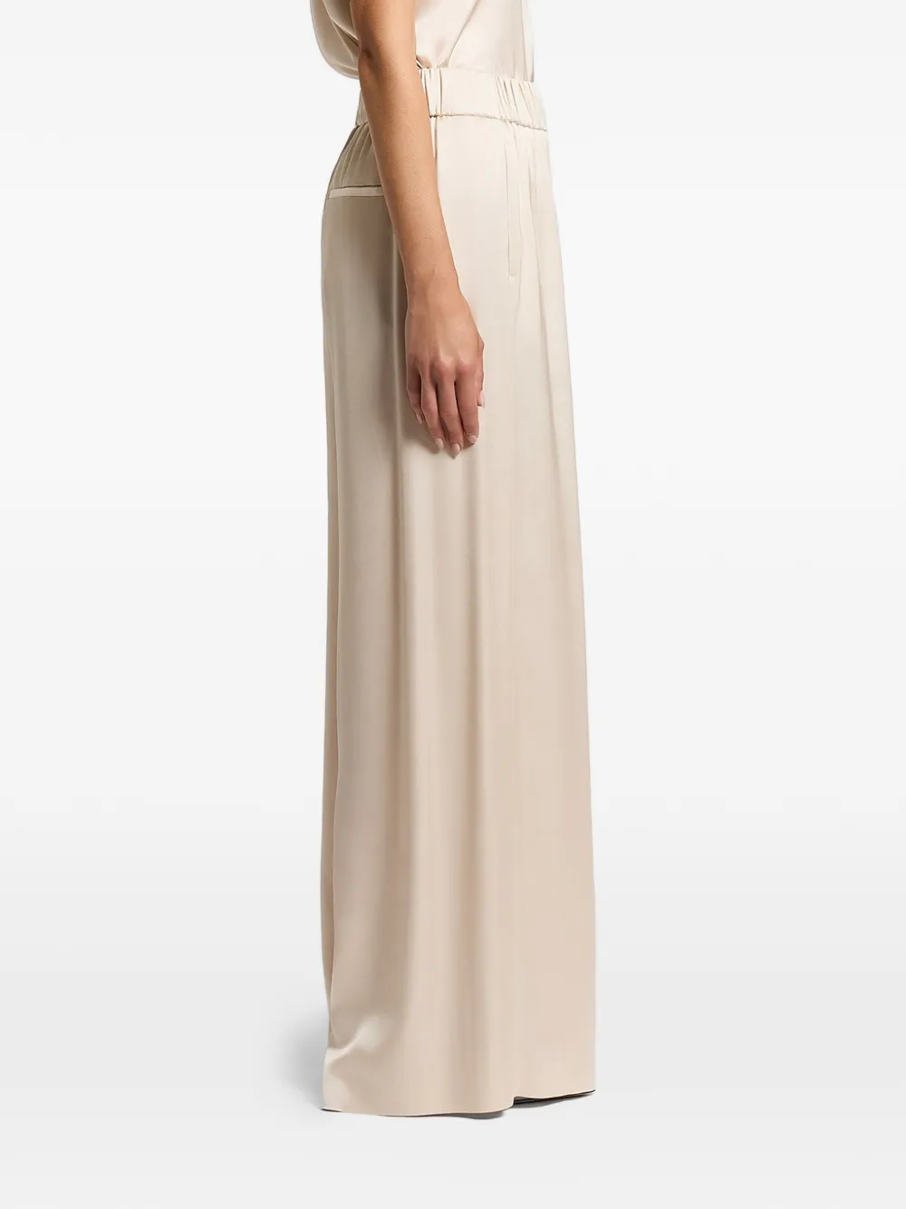  Peserico Elasticated-waist Satin Trousers - Neutrals 